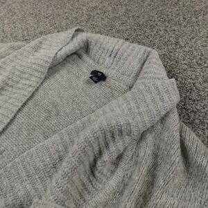 Gap Cardigan Womens S Gray Shawl Collar Belted Open Front Knit Sweater Warm Cozy
